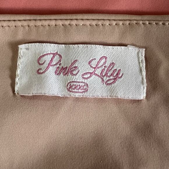 Pink Lily Womens Cutout Bodycon Dress Colorblock Pink Orange Sexy Tube Dress 3XL - Picture 8 of 10